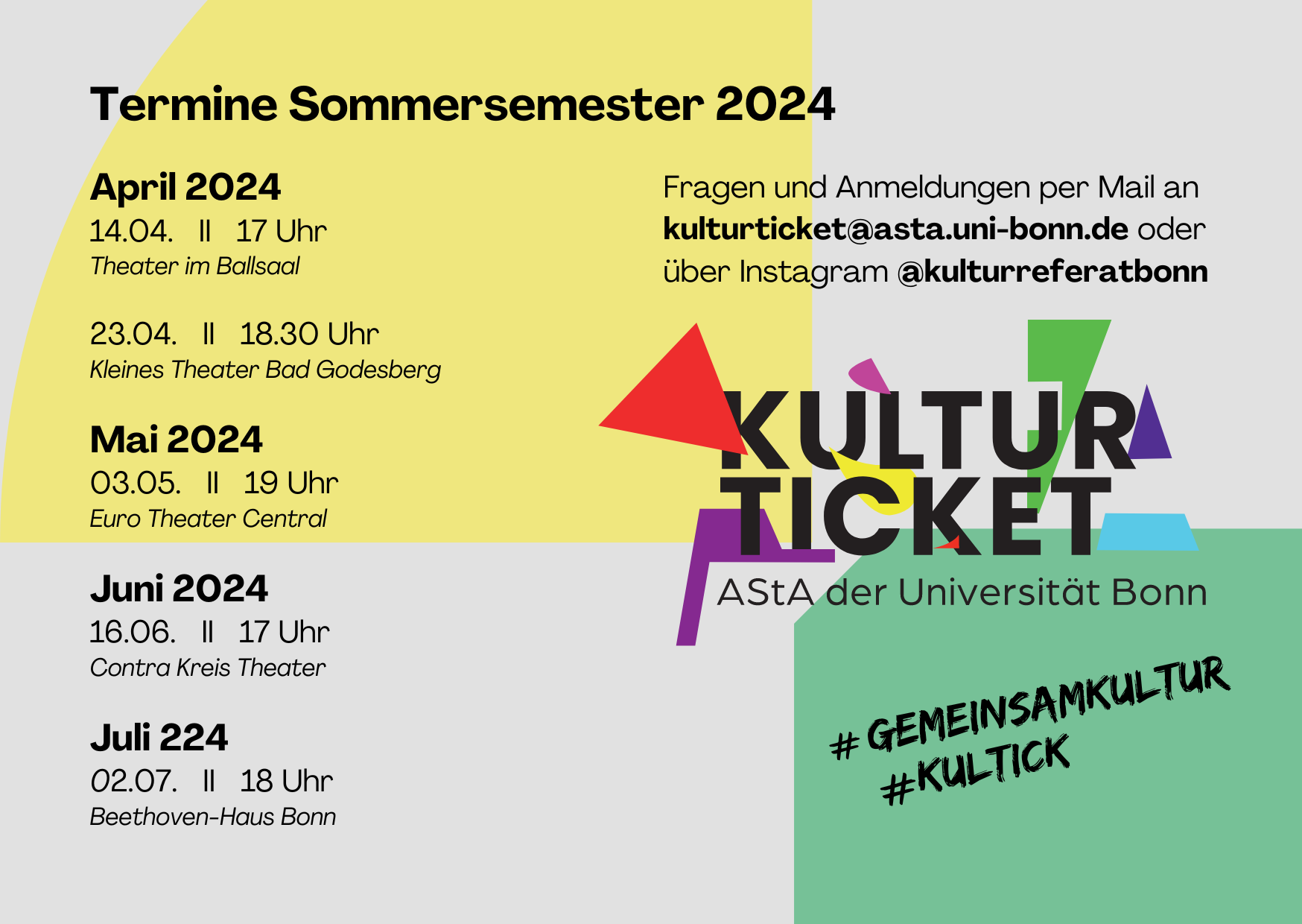 "kultick"-Termine für das Sommersemester 2024