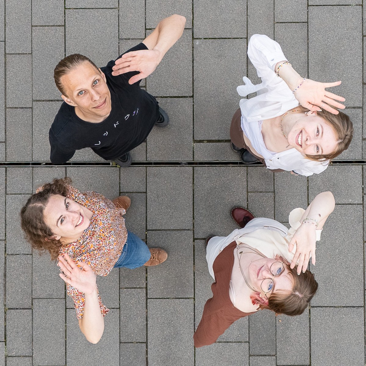 Simon Korswird (oben links), Sara Wolters(obenrechts), Katharina Axtmann(unten links), Pauline Kalle(unten rechts); Fotograph: Ronny Bittner  